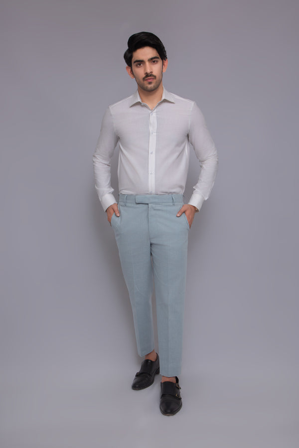 Men's Long Sleeve Classic Cotton White Shirt