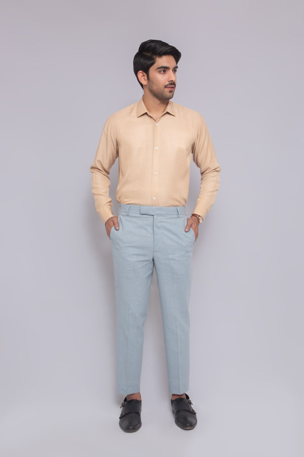 Men's Long Sleeve Classic Beige Shirt