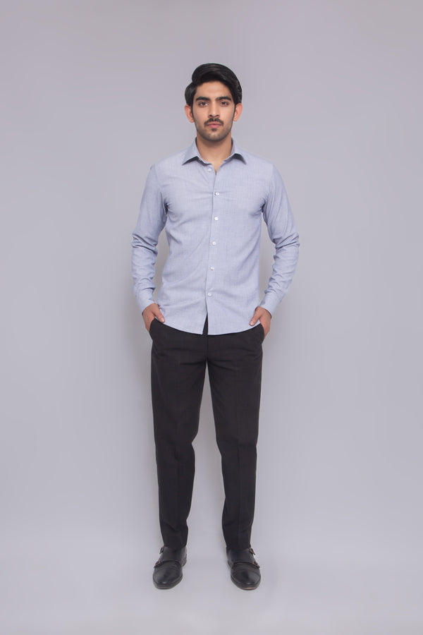 Men's Classic Blue Button-Down Shirt