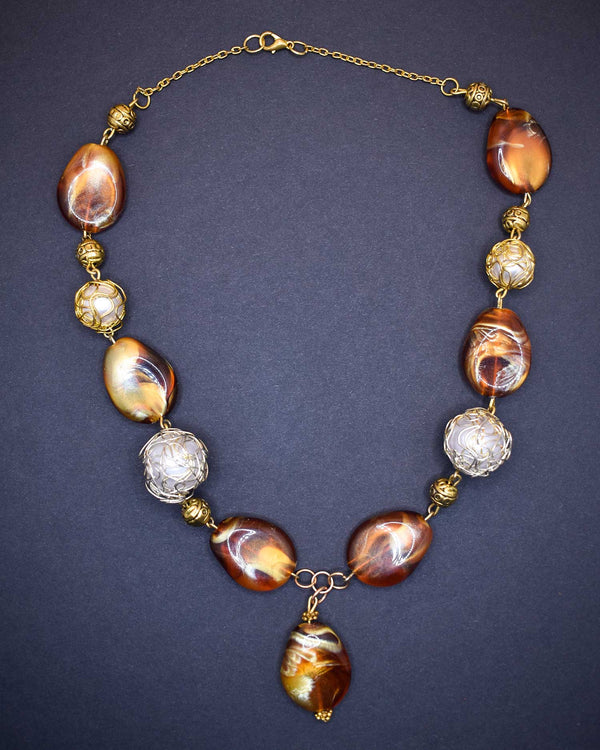 Handcrafted Brown Beaded Necklace