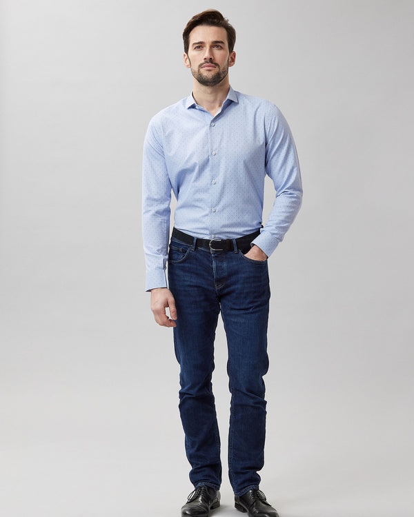Easy Care Light Blue Classic Long Sleeve Shirt