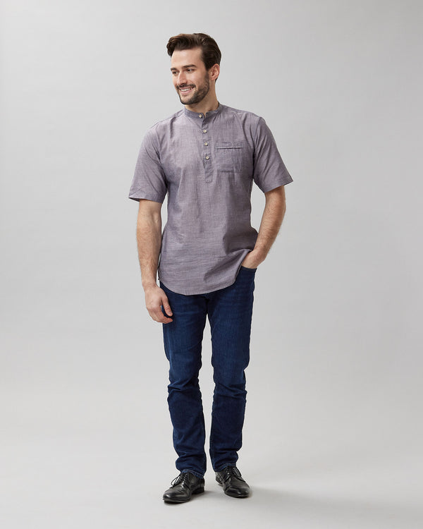 Regular Fit Short Sleeve Linen Shirt