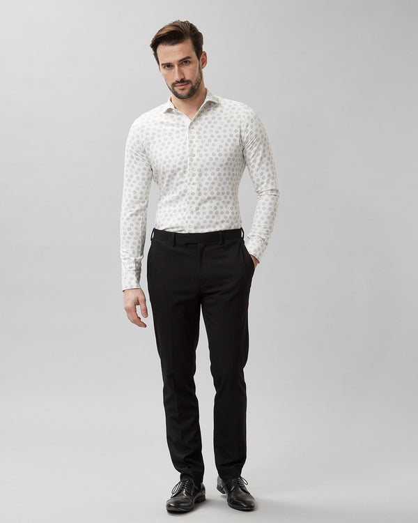 White Printed Cotton Shirt
