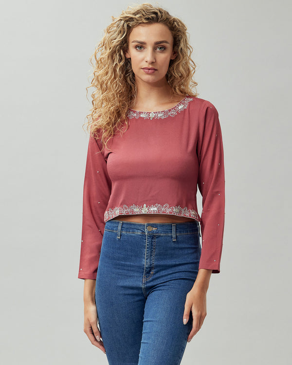 Beautifully Crafted Hand Embroidered Sequin Top