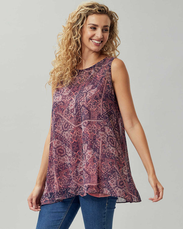 Georgette Chiffon Printed Sleeveless Top