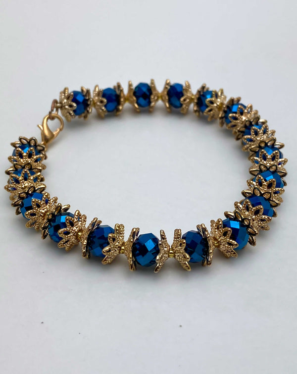 Hand Crafted Blue Bead Bracelet