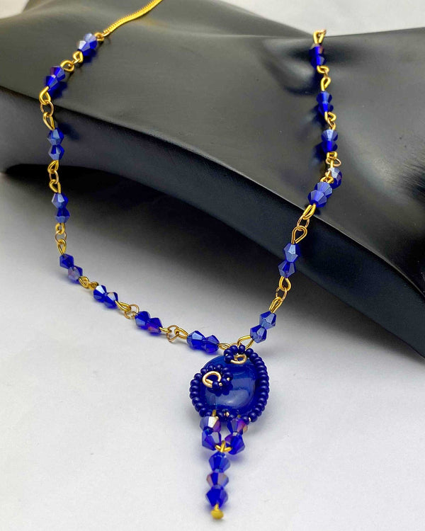 Blue Bead Necklace Set